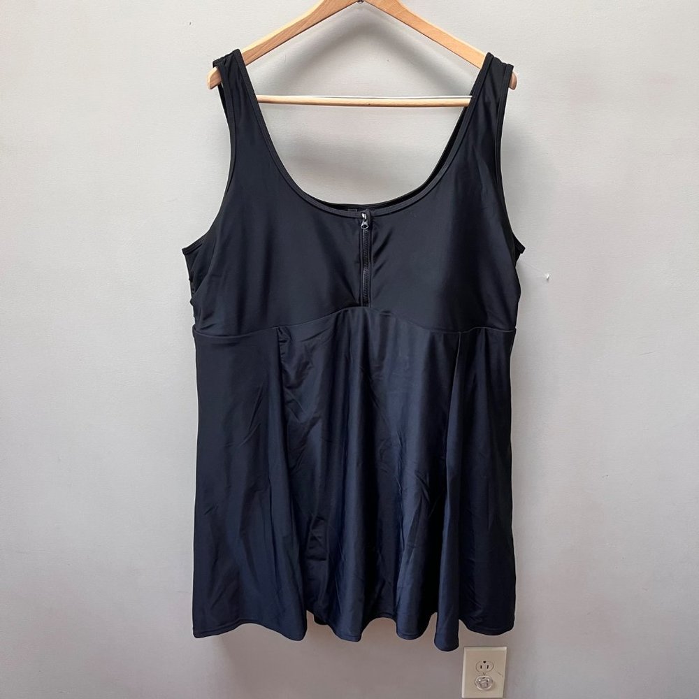 Torrid Black Racerback Skirted Swim dress - Size 4 (4X)- New with Tags